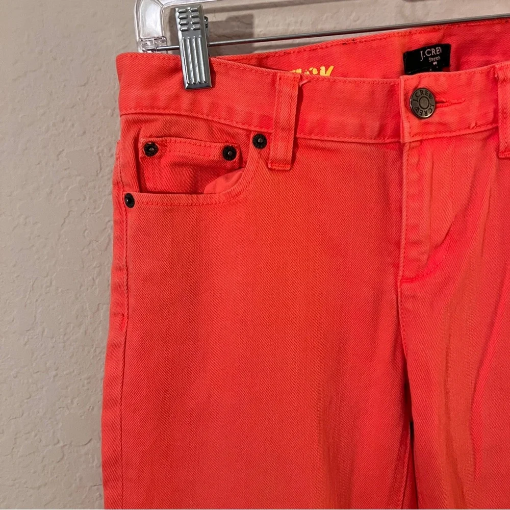 J.Crew Matchstick Jeans Coral Pink Stretch Straight Leg Size 27